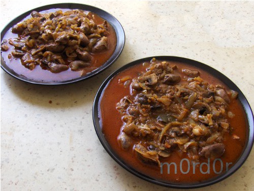 Chicken hearts stew